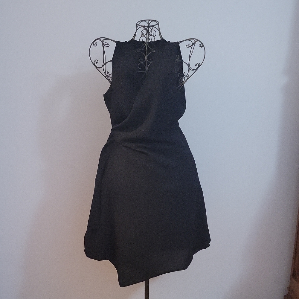 Elegant Asymmetrical Black Dress